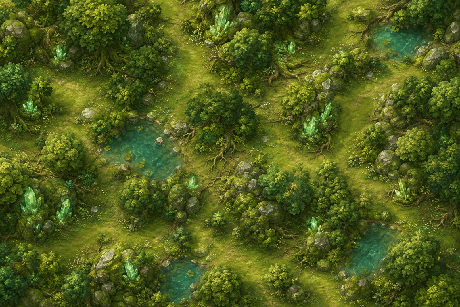 Emerald Grove region card from the world map